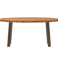Esstisch Hellbraun 180x90x74 cm Massivholz Eiche Oval