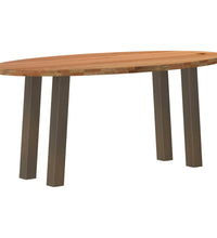 Esstisch Hellbraun 180x90x74 cm Massivholz Eiche Oval