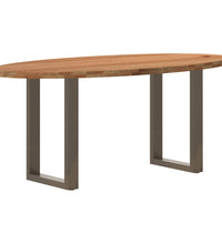 Esstisch Hellbraun 180x90x74 cm Massivholz Eiche Oval