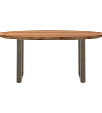 Esstisch Hellbraun 180x90x74 cm Massivholz Eiche Oval