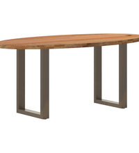 Esstisch Hellbraun 180x90x74 cm Massivholz Eiche Oval