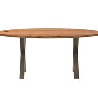 Esstisch Hellbraun 180x90x74 cm Massivholz Eiche Oval