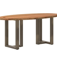 Esstisch Hellbraun 180x90x74 cm Massivholz Eiche Oval