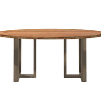 Esstisch Hellbraun 180x90x74 cm Massivholz Eiche Oval