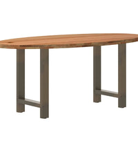 Esstisch Hellbraun 180x90x74 cm Massivholz Eiche Oval
