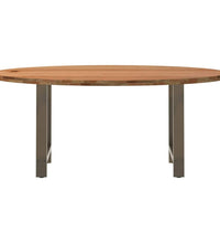 Esstisch Hellbraun 180x90x74 cm Massivholz Eiche Oval