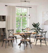 Esstisch Hellbraun 180x90x74 cm Massivholz Eiche Oval