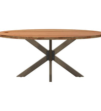 Esstisch Hellbraun 180x90x74 cm Massivholz Eiche Oval