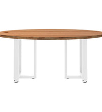 Esstisch Hellbraun 180x90x74 cm Massivholz Eiche Oval