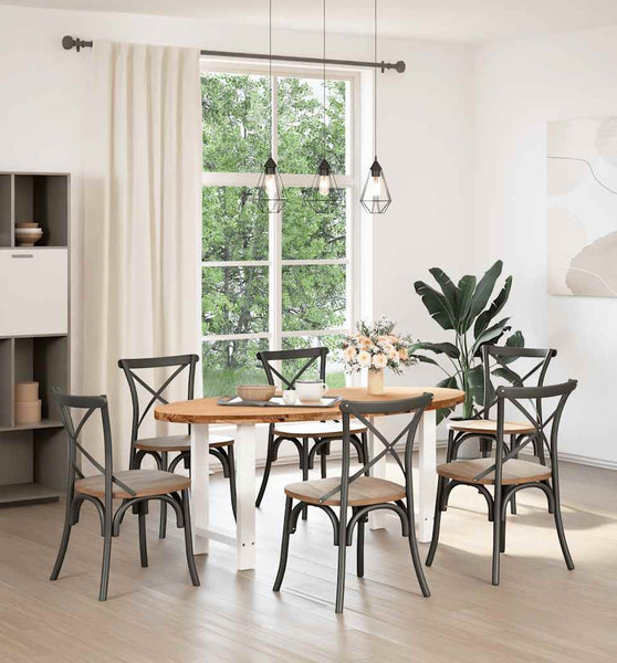 Esstisch Hellbraun 180x90x74 cm Massivholz Eiche Oval