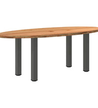 Esstisch Hellbraun 220x100x74 cm Massivholz Eiche Oval