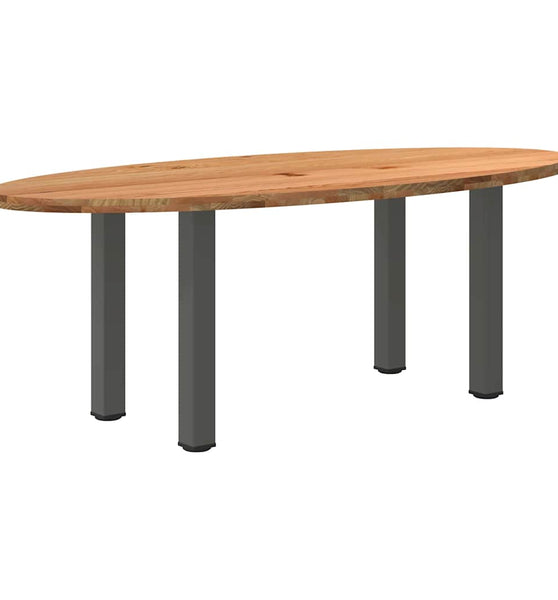 Esstisch Hellbraun 220x100x74 cm Massivholz Eiche Oval