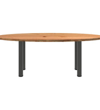 Esstisch Hellbraun 220x100x74 cm Massivholz Eiche Oval