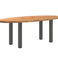 Esstisch Hellbraun 220x100x74 cm Massivholz Eiche Oval