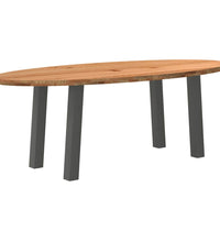 Esstisch Hellbraun 220x100x74 cm Massivholz Eiche Oval