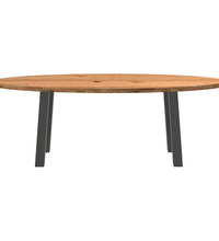 Esstisch Hellbraun 220x100x74 cm Massivholz Eiche Oval