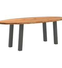 Esstisch Hellbraun 220x100x74 cm Massivholz Eiche Oval