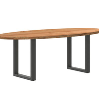 Esstisch Hellbraun 220x100x74 cm Massivholz Eiche Oval