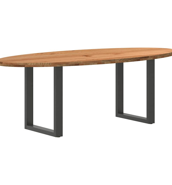 Esstisch Hellbraun 220x100x74 cm Massivholz Eiche Oval