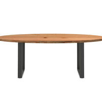 Esstisch Hellbraun 220x100x74 cm Massivholz Eiche Oval