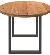 Esstisch Hellbraun 220x100x74 cm Massivholz Eiche Oval