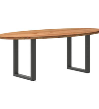 Esstisch Hellbraun 220x100x74 cm Massivholz Eiche Oval