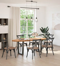 Esstisch Hellbraun 220x100x74 cm Massivholz Eiche Oval