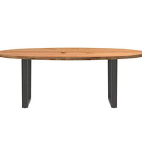 Esstisch Hellbraun 220x100x74 cm Massivholz Eiche Oval