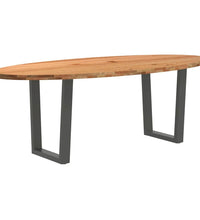 Esstisch Hellbraun 220x100x74 cm Massivholz Eiche Oval