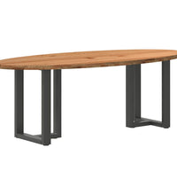 Esstisch Hellbraun 220x100x74 cm Massivholz Eiche Oval