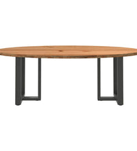 Esstisch Hellbraun 220x100x74 cm Massivholz Eiche Oval