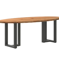 Esstisch Hellbraun 220x100x74 cm Massivholz Eiche Oval