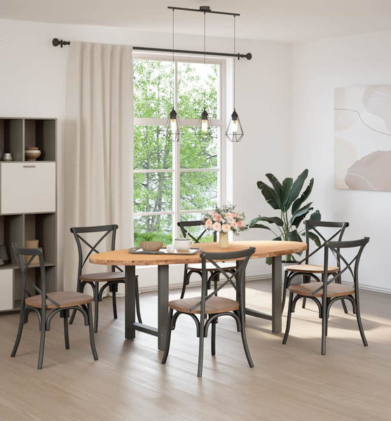 Esstisch Hellbraun 220x100x74 cm Massivholz Eiche Oval