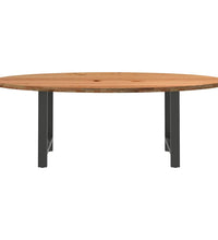 Esstisch Hellbraun 220x100x74 cm Massivholz Eiche Oval