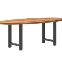 Esstisch Hellbraun 220x100x74 cm Massivholz Eiche Oval