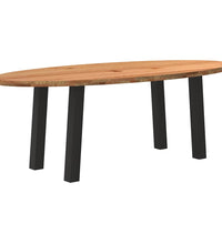 Esstisch Hellbraun 220x100x74 cm Massivholz Eiche Oval