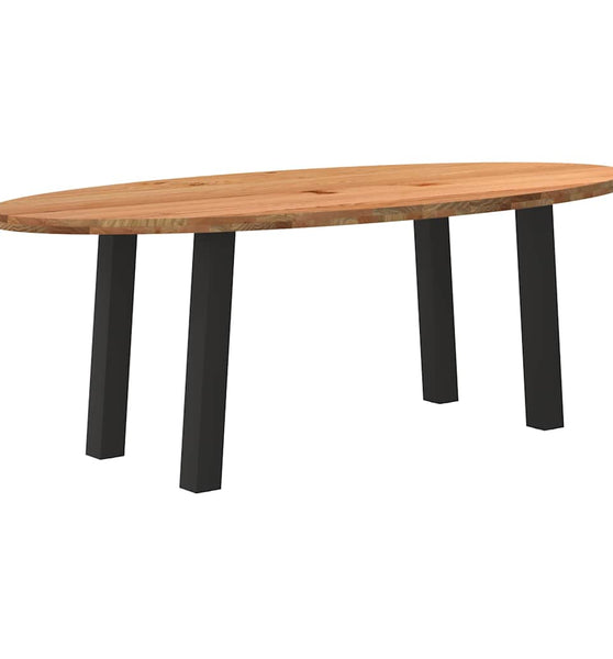 Esstisch Hellbraun 220x100x74 cm Massivholz Eiche Oval