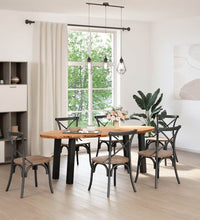 Esstisch Hellbraun 220x100x74 cm Massivholz Eiche Oval