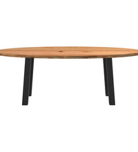 Esstisch Hellbraun 220x100x74 cm Massivholz Eiche Oval
