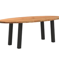 Esstisch Hellbraun 220x100x74 cm Massivholz Eiche Oval