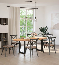 Esstisch Hellbraun 220x100x74 cm Massivholz Eiche Oval