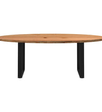 Esstisch Hellbraun 220x100x74 cm Massivholz Eiche Oval