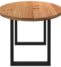 Esstisch Hellbraun 220x100x74 cm Massivholz Eiche Oval