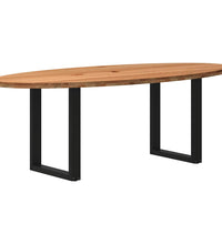 Esstisch Hellbraun 220x100x74 cm Massivholz Eiche Oval