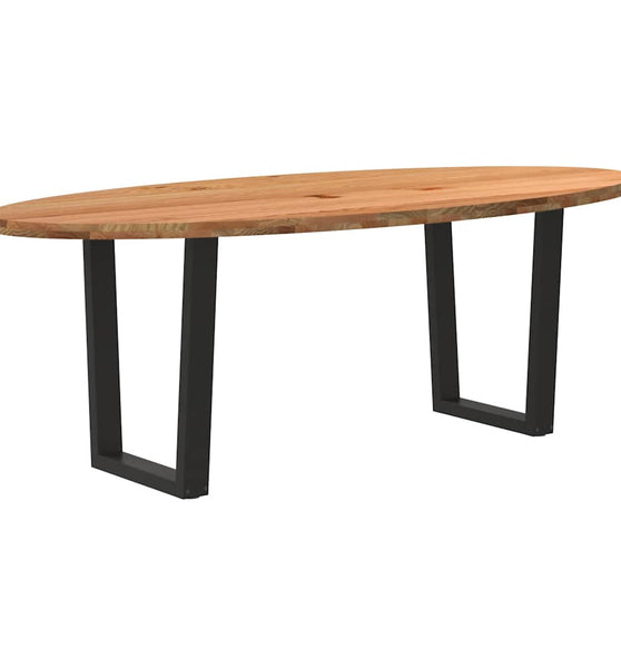 Esstisch Hellbraun 220x100x74 cm Massivholz Eiche Oval