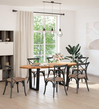 Esstisch Hellbraun 220x100x74 cm Massivholz Eiche Oval