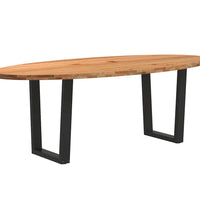 Esstisch Hellbraun 220x100x74 cm Massivholz Eiche Oval