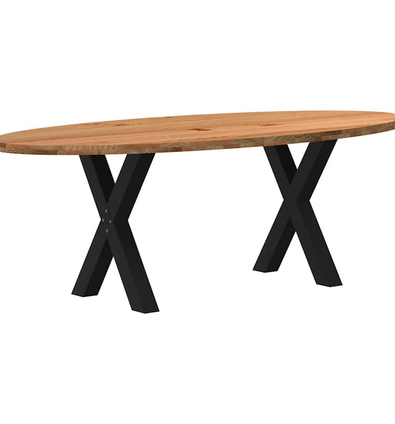 Esstisch Hellbraun 220x100x74 cm Massivholz Eiche Oval