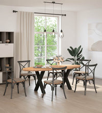 Esstisch Hellbraun 220x100x74 cm Massivholz Eiche Oval