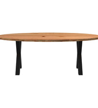 Esstisch Hellbraun 220x100x74 cm Massivholz Eiche Oval